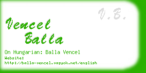 vencel balla business card